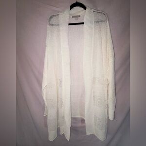 Elegant White Open-Front Sweater